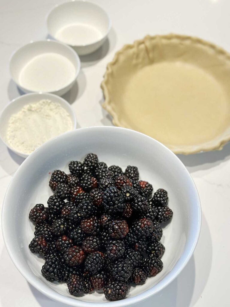 Blackberry pie ingredients